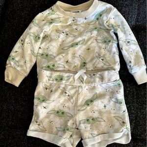Matching Grogu tie dye short set